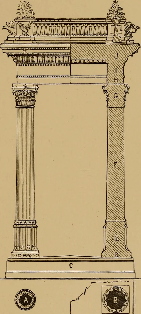 An illustration from Hobbs's architecture: containing designs and ground plans for villas, cottages and other edifices, both suburban and rural, adapted to the United States. With rules for criticism, and introduction, 1876, leaf 274