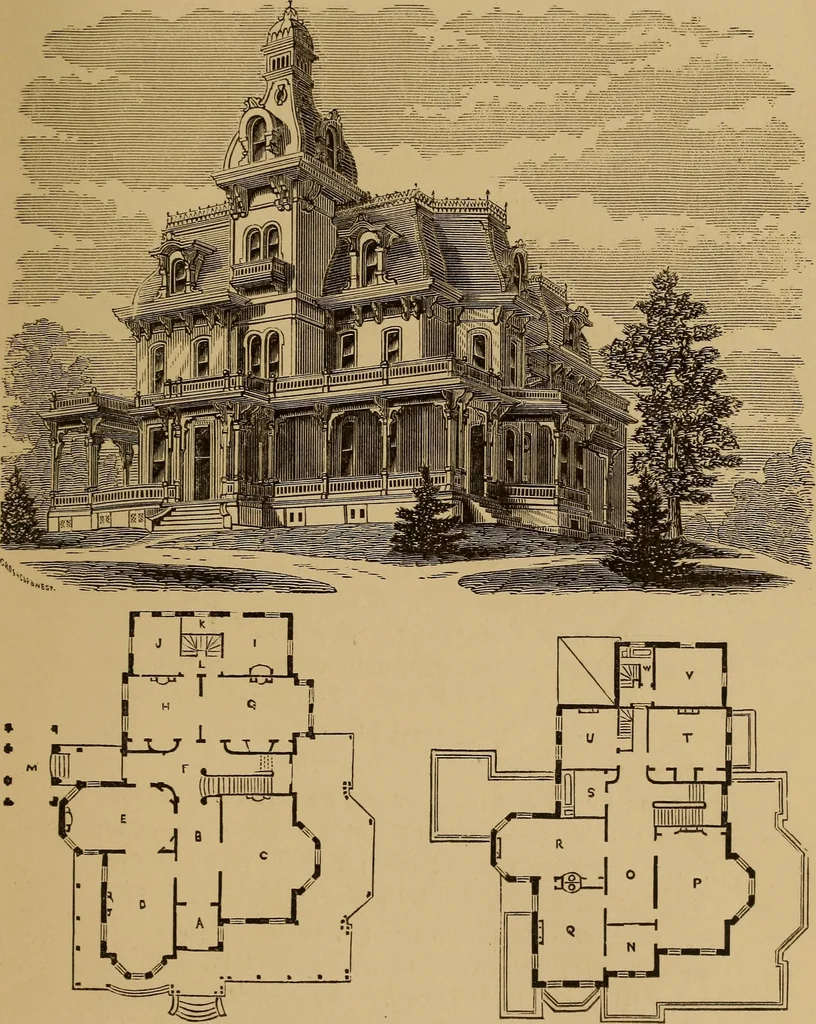 An illustration from Hobbs's architecture: containing designs and ground plans for villas, cottages and other edifices, both suburban and rural, adapted to the United States. With rules for criticism, and introduction, 1876, leaf 32
