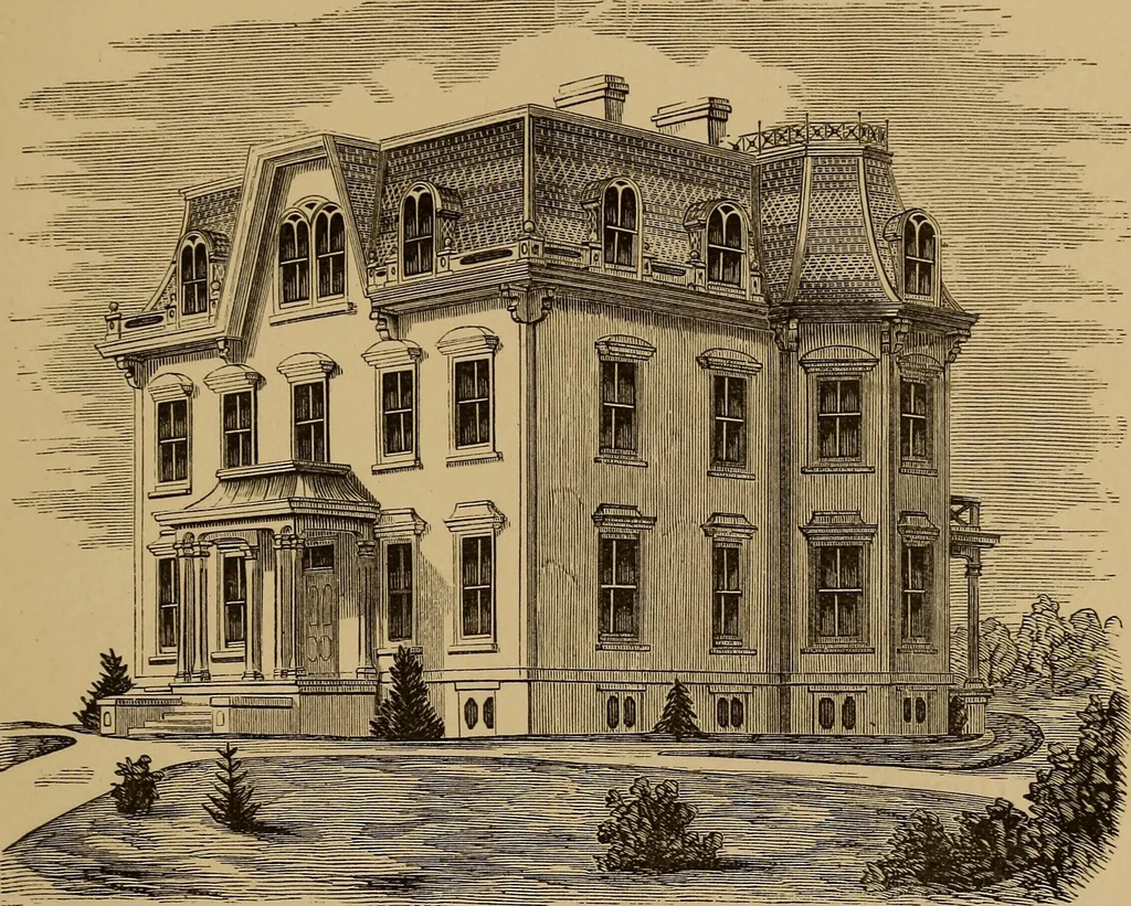An illustration from Hobbs's architecture: containing designs and ground plans for villas, cottages and other edifices, both suburban and rural, adapted to the United States. With rules for criticism, and introduction, 1876, leaf 44