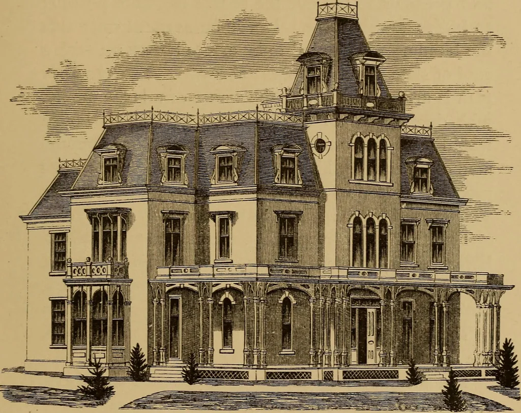 An illustration from Hobbs's architecture: containing designs and ground plans for villas, cottages and other edifices, both suburban and rural, adapted to the United States. With rules for criticism, and introduction, 1876, leaf 46