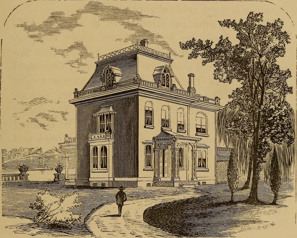 An illustration from Hobbs's architecture: containing designs and ground plans for villas, cottages and other edifices, both suburban and rural, adapted to the United States. With rules for criticism, and introduction, 1876, leaf 50