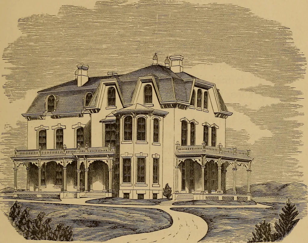 An illustration from Hobbs's architecture: containing designs and ground plans for villas, cottages and other edifices, both suburban and rural, adapted to the United States. With rules for criticism, and introduction, 1876, leaf 54
