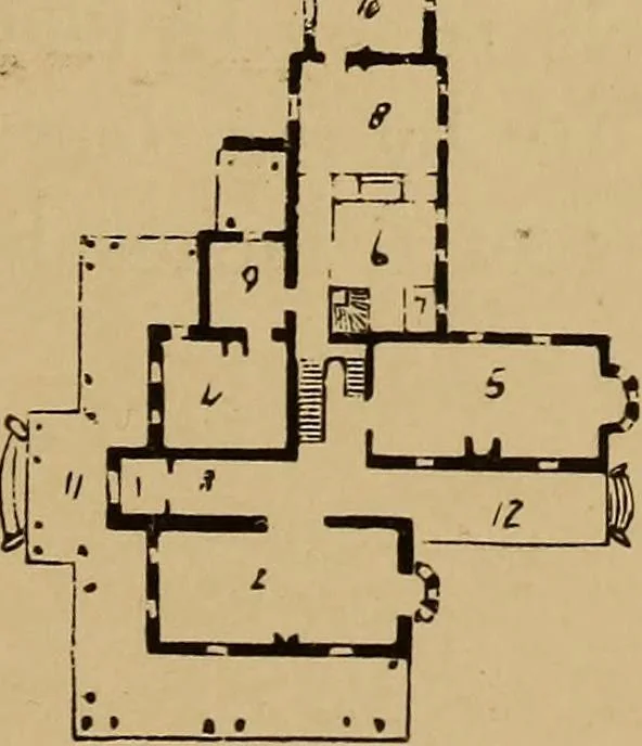 An illustration from Hobbs's architecture: containing designs and ground plans for villas, cottages and other edifices, both suburban and rural, adapted to the United States. With rules for criticism, and introduction, 1876, leaf 60