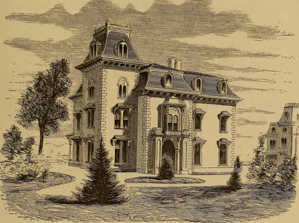 An illustration from Hobbs's architecture: containing designs and ground plans for villas, cottages and other edifices, both suburban and rural, adapted to the United States. With rules for criticism, and introduction, 1876, leaf 62