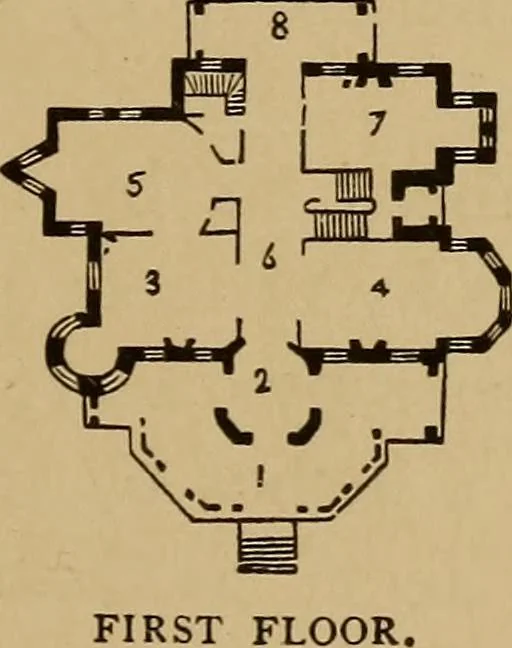 An illustration from Hobbs's architecture: containing designs and ground plans for villas, cottages and other edifices, both suburban and rural, adapted to the United States. With rules for criticism, and introduction, 1876, leaf 68