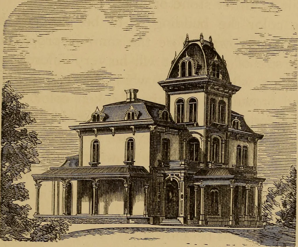 An illustration from Hobbs's architecture: containing designs and ground plans for villas, cottages and other edifices, both suburban and rural, adapted to the United States. With rules for criticism, and introduction, 1876, leaf 70