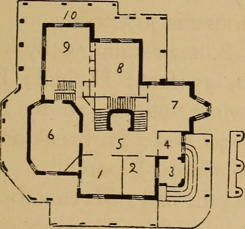 An illustration from Hobbs's architecture: containing designs and ground plans for villas, cottages and other edifices, both suburban and rural, adapted to the United States. With rules for criticism, and introduction, 1876, leaf 70