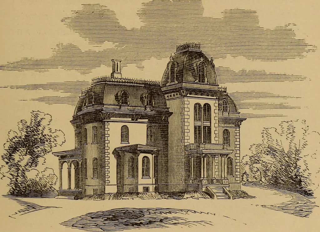 An illustration from Hobbs's architecture: containing designs and ground plans for villas, cottages and other edifices, both suburban and rural, adapted to the United States. With rules for criticism, and introduction, 1876, leaf 72