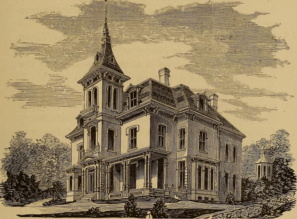 An illustration from Hobbs's architecture: containing designs and ground plans for villas, cottages and other edifices, both suburban and rural, adapted to the United States. With rules for criticism, and introduction, 1876, leaf 76