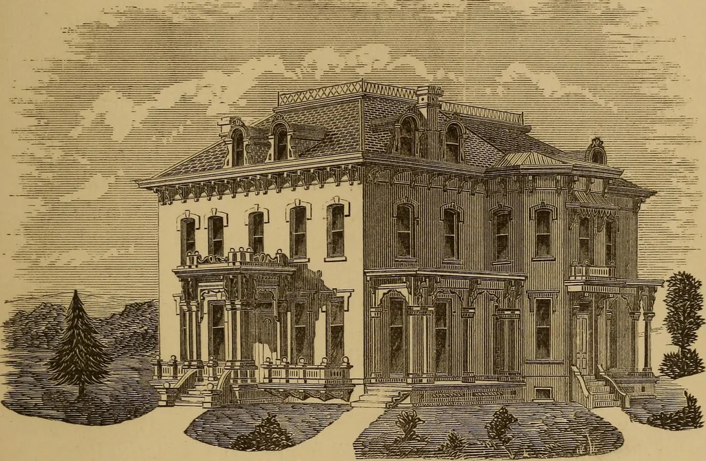 An illustration from Hobbs's architecture: containing designs and ground plans for villas, cottages and other edifices, both suburban and rural, adapted to the United States. With rules for criticism, and introduction, 1876, leaf 82