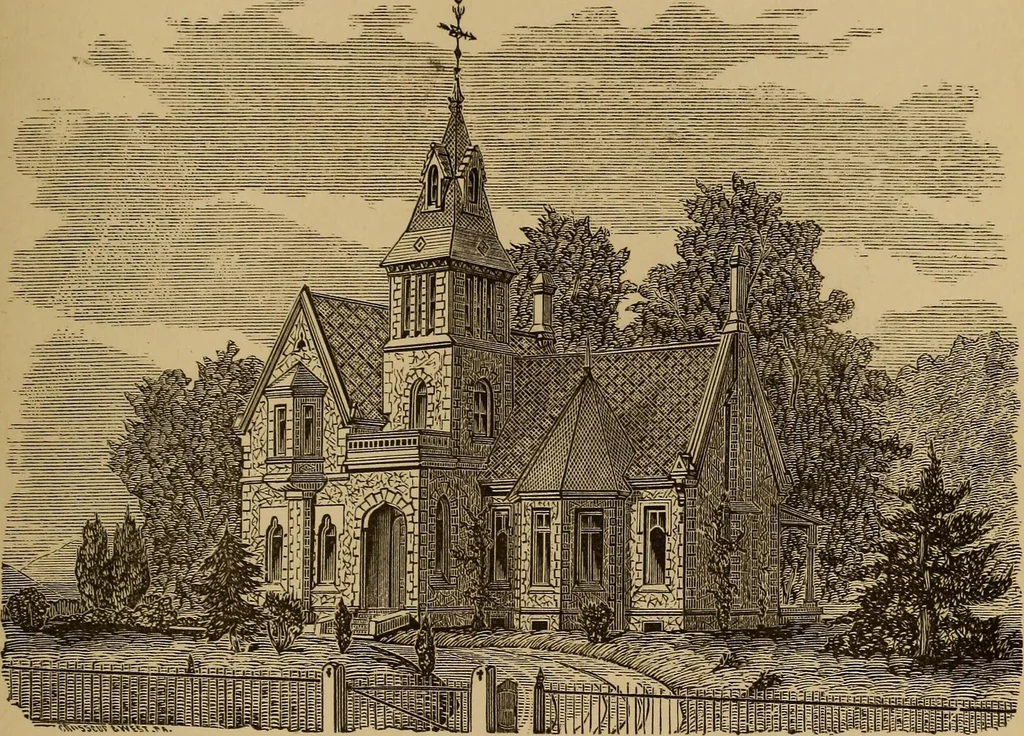 An illustration from Hobbs's architecture: containing designs and ground plans for villas, cottages and other edifices, both suburban and rural, adapted to the United States. With rules for criticism, and introduction, 1876, leaf 96