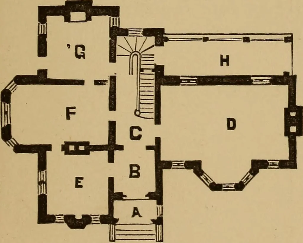 An illustration from Hobbs's architecture: containing designs and ground plans for villas, cottages and other edifices, both suburban and rural, adapted to the United States. With rules for criticism, and introduction, 1876, leaf 96