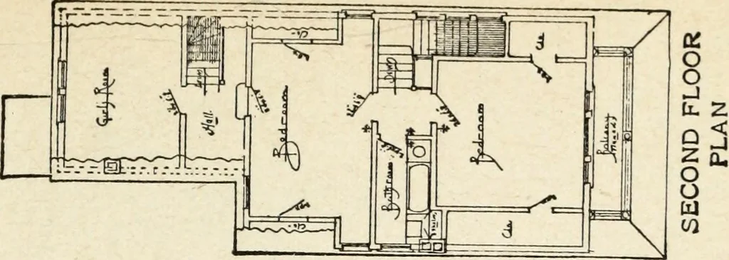 An illustration from Hodgson's low cost American homes; perspective views and floor plans of one hundred low and medium priced houses, 1905, leaf 102