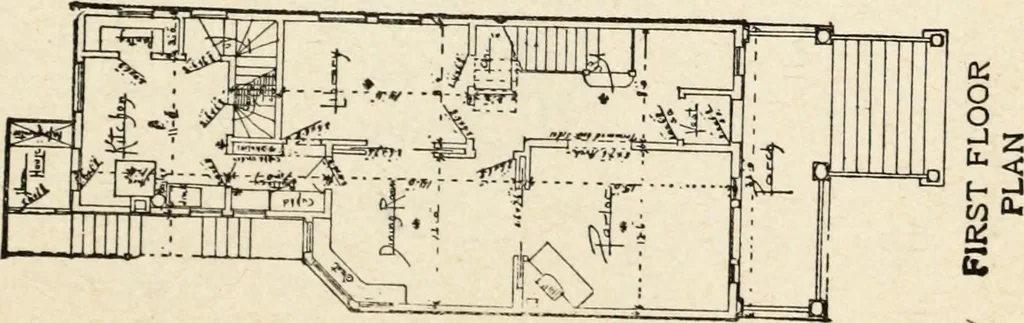 An illustration from Hodgson's low cost American homes; perspective views and floor plans of one hundred low and medium priced houses, 1905, leaf 102