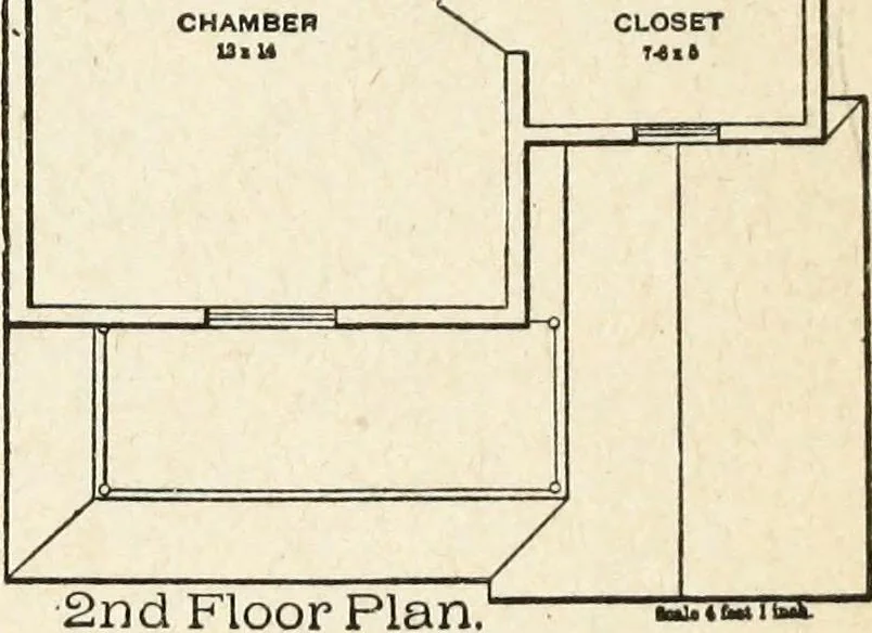 An illustration from Hodgson's low cost American homes; perspective views and floor plans of one hundred low and medium priced houses, 1905, leaf 110