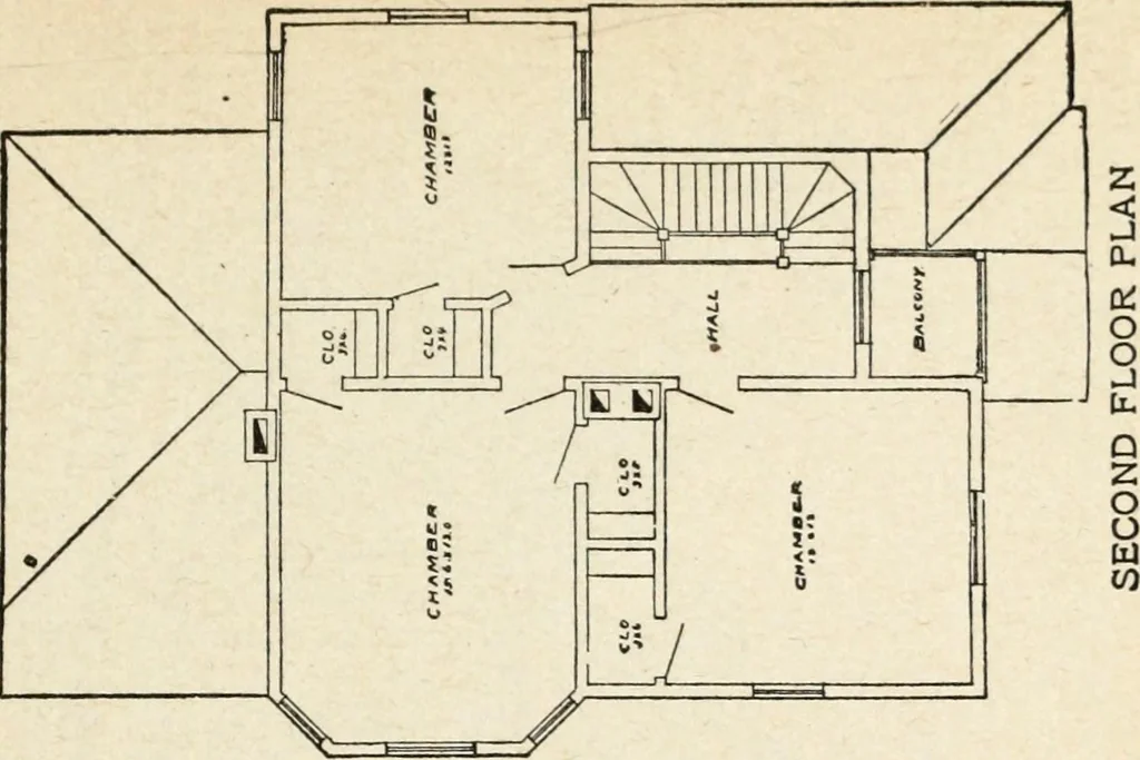 An illustration from Hodgson's low cost American homes; perspective views and floor plans of one hundred low and medium priced houses, 1905, leaf 118