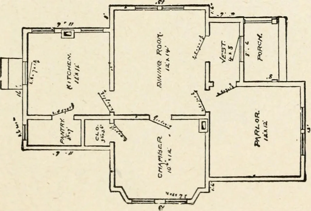 An illustration from Hodgson's low cost American homes; perspective views and floor plans of one hundred low and medium priced houses, 1905, leaf 120