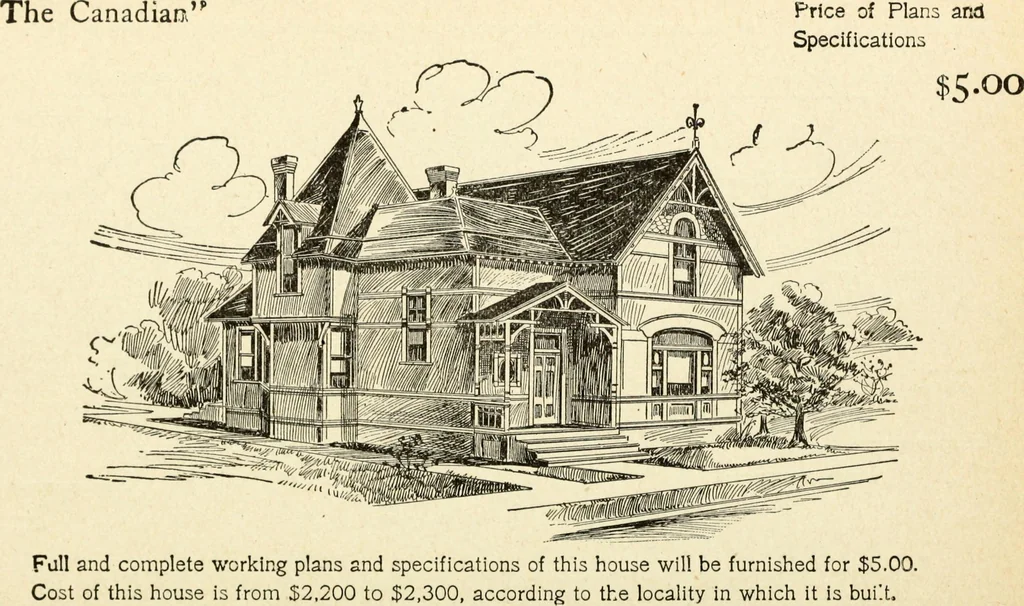 An illustration from Hodgson's low cost American homes; perspective views and floor plans of one hundred low and medium priced houses, 1905, leaf 125