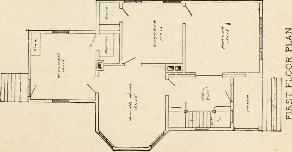 An illustration from Hodgson's low cost American homes; perspective views and floor plans of one hundred low and medium priced houses, 1905, leaf 126