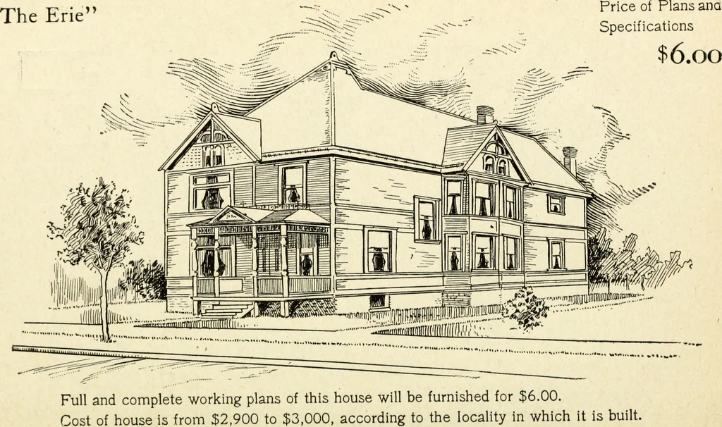 An illustration from Hodgson's low cost American homes; perspective views and floor plans of one hundred low and medium priced houses, 1905, leaf 131