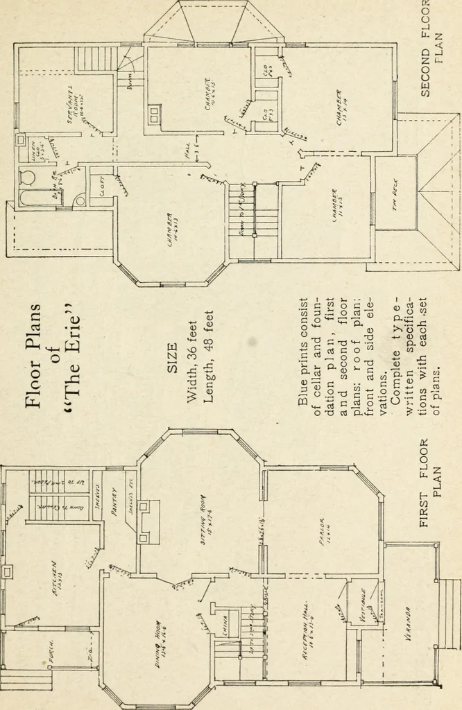 An illustration from Hodgson's low cost American homes; perspective views and floor plans of one hundred low and medium priced houses, 1905, leaf 132