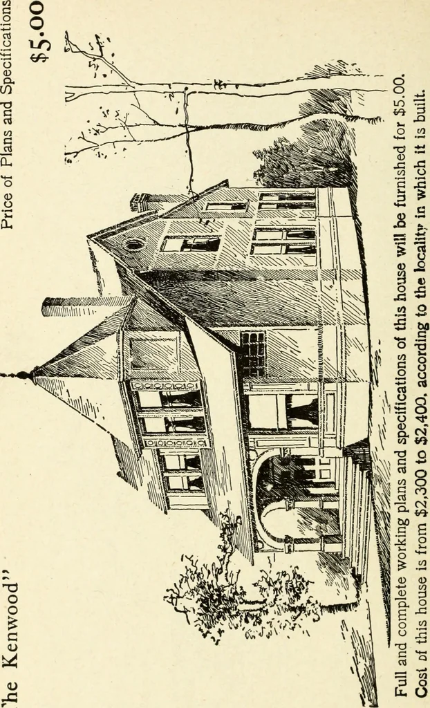 An illustration from Hodgson's low cost American homes; perspective views and floor plans of one hundred low and medium priced houses, 1905, leaf 133