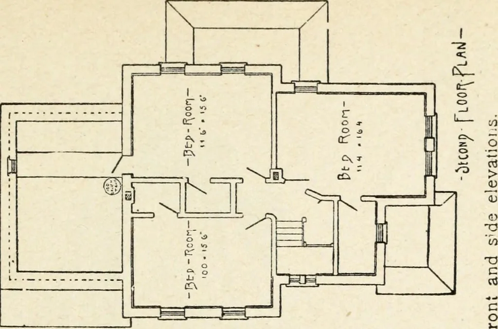 An illustration from Hodgson's low cost American homes; perspective views and floor plans of one hundred low and medium priced houses, 1905, leaf 144