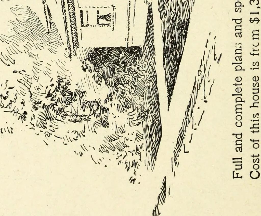 An illustration from Hodgson's low cost American homes; perspective views and floor plans of one hundred low and medium priced houses, 1905, leaf 153