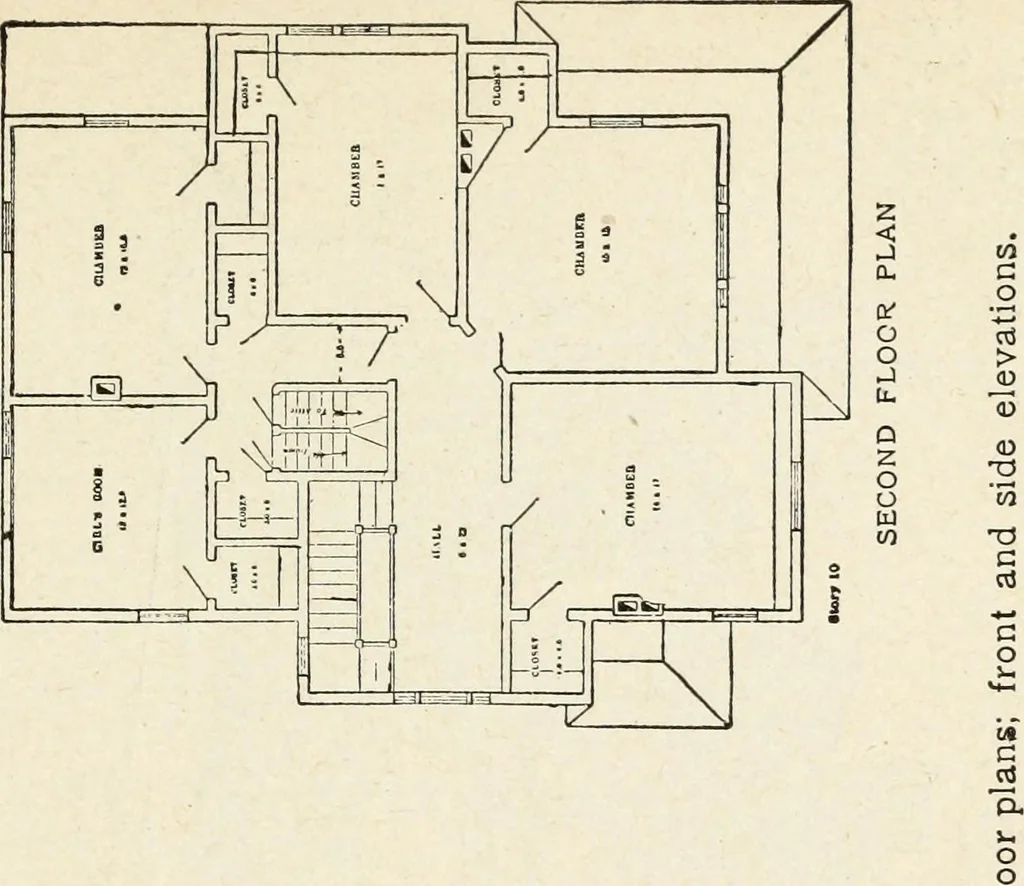 An illustration from Hodgson's low cost American homes; perspective views and floor plans of one hundred low and medium priced houses, 1905, leaf 158
