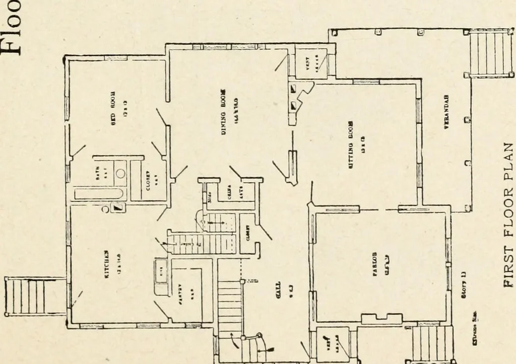 An illustration from Hodgson's low cost American homes; perspective views and floor plans of one hundred low and medium priced houses, 1905, leaf 158