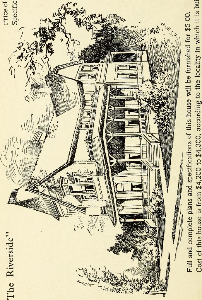 An illustration from Hodgson's low cost American homes; perspective views and floor plans of one hundred low and medium priced houses, 1905, leaf 161
