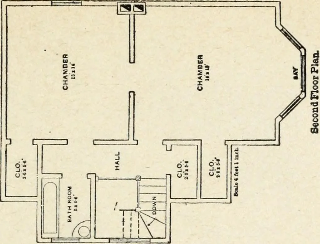 An illustration from Hodgson's low cost American homes; perspective views and floor plans of one hundred low and medium priced houses, 1905, leaf 164