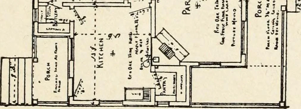 An illustration from Hodgson's low cost American homes; perspective views and floor plans of one hundred low and medium priced houses, 1905, leaf 166