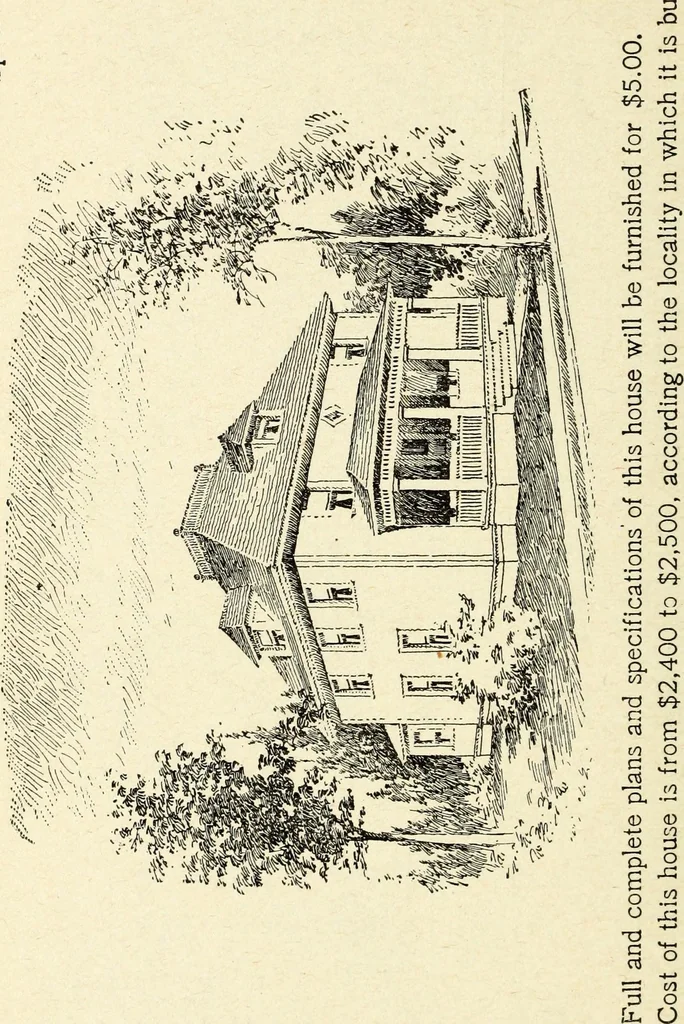 An illustration from Hodgson's low cost American homes; perspective views and floor plans of one hundred low and medium priced houses, 1905, leaf 167