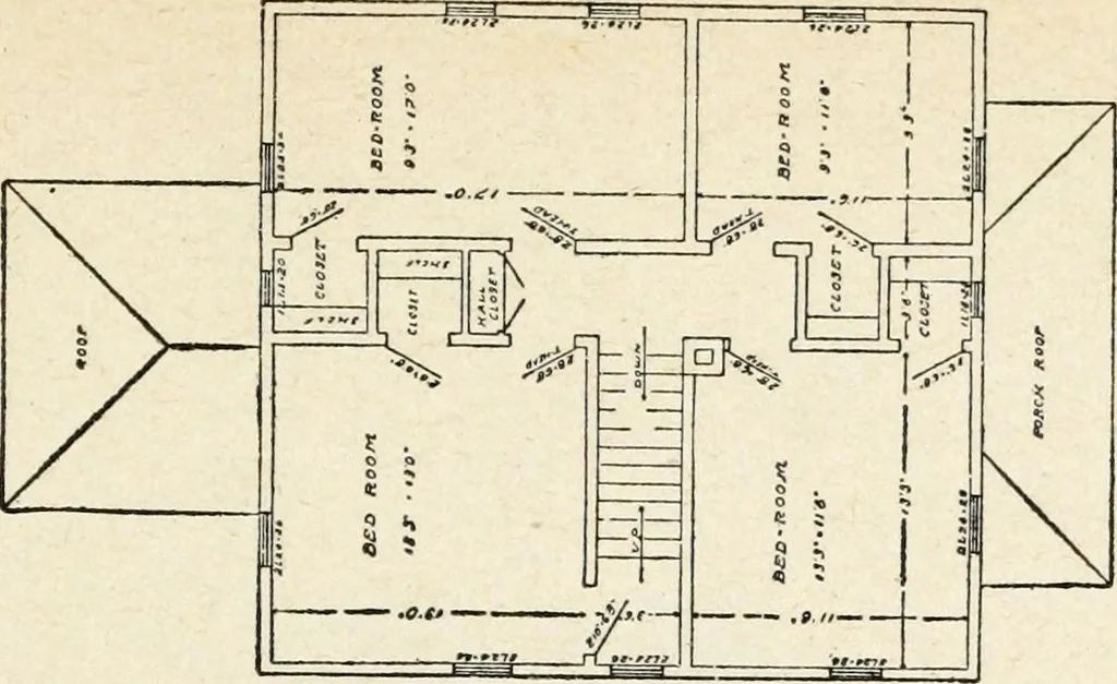 An illustration from Hodgson's low cost American homes; perspective views and floor plans of one hundred low and medium priced houses, 1905, leaf 168