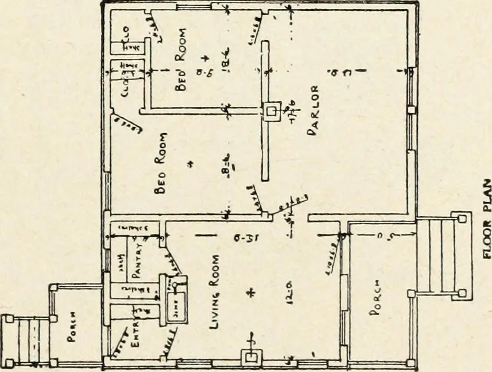 An illustration from Hodgson's low cost American homes; perspective views and floor plans of one hundred low and medium priced houses, 1905, leaf 170