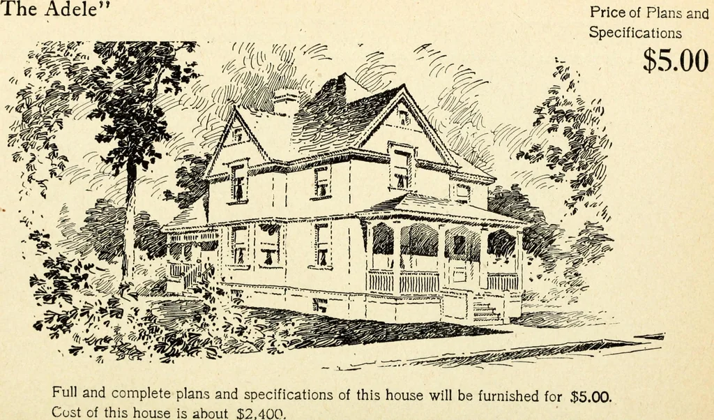 An illustration from Hodgson's low cost American homes; perspective views and floor plans of one hundred low and medium priced houses, 1905, leaf 179