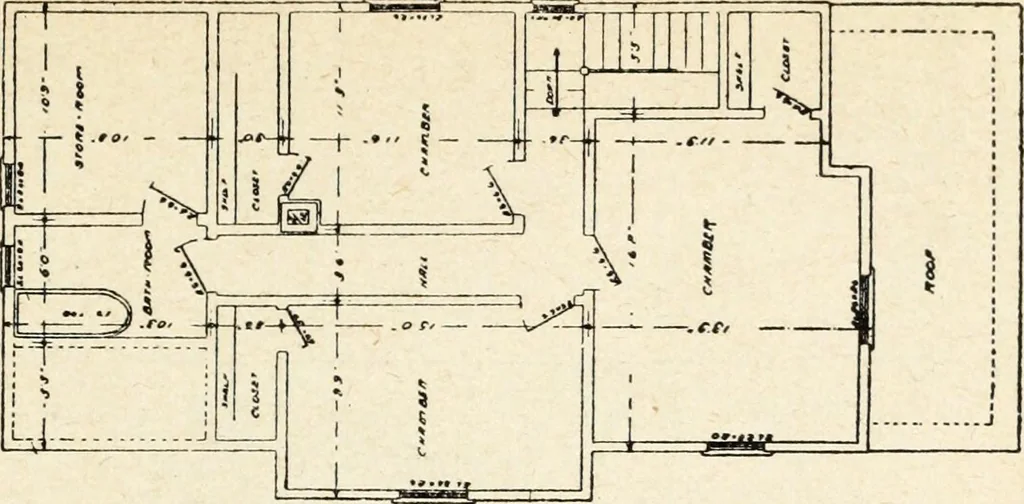 An illustration from Hodgson's low cost American homes; perspective views and floor plans of one hundred low and medium priced houses, 1905, leaf 180