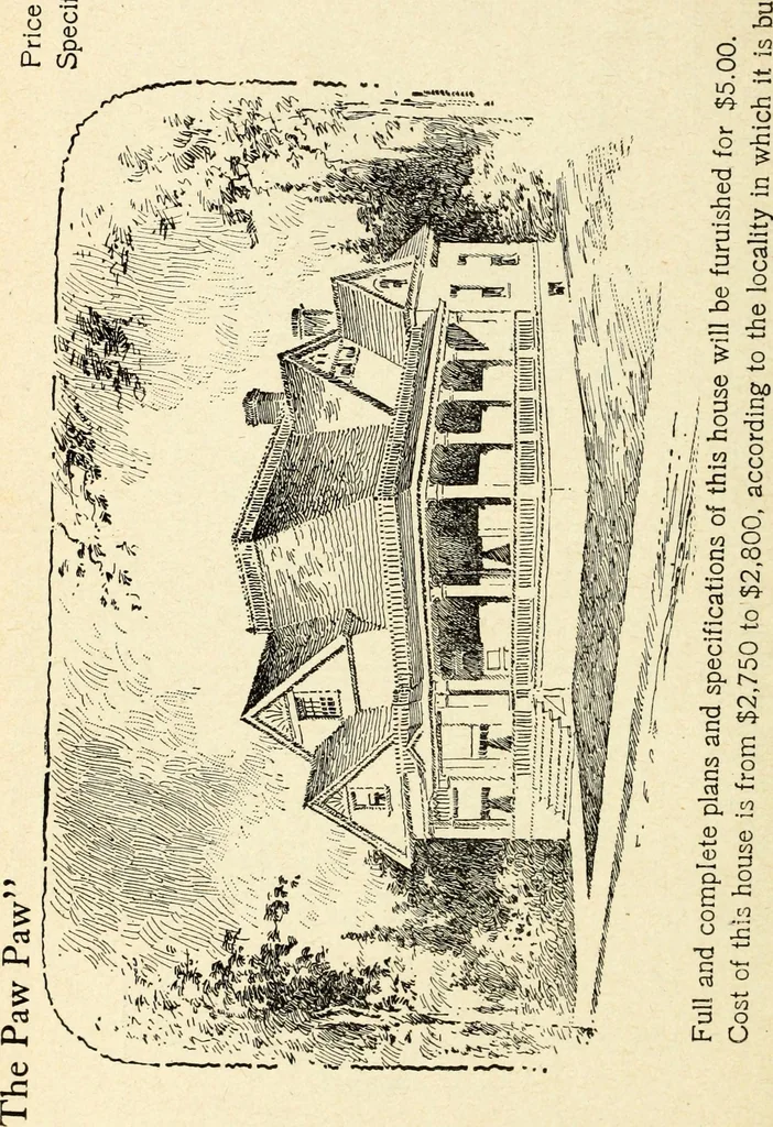 An illustration from Hodgson's low cost American homes; perspective views and floor plans of one hundred low and medium priced houses, 1905, leaf 187