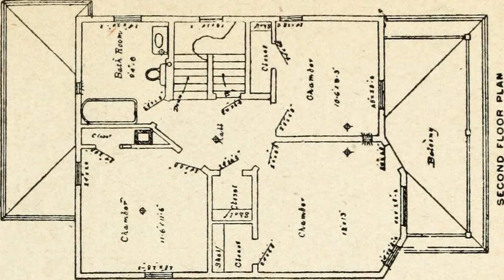 An illustration from Hodgson's low cost American homes; perspective views and floor plans of one hundred low and medium priced houses, 1905, leaf 192