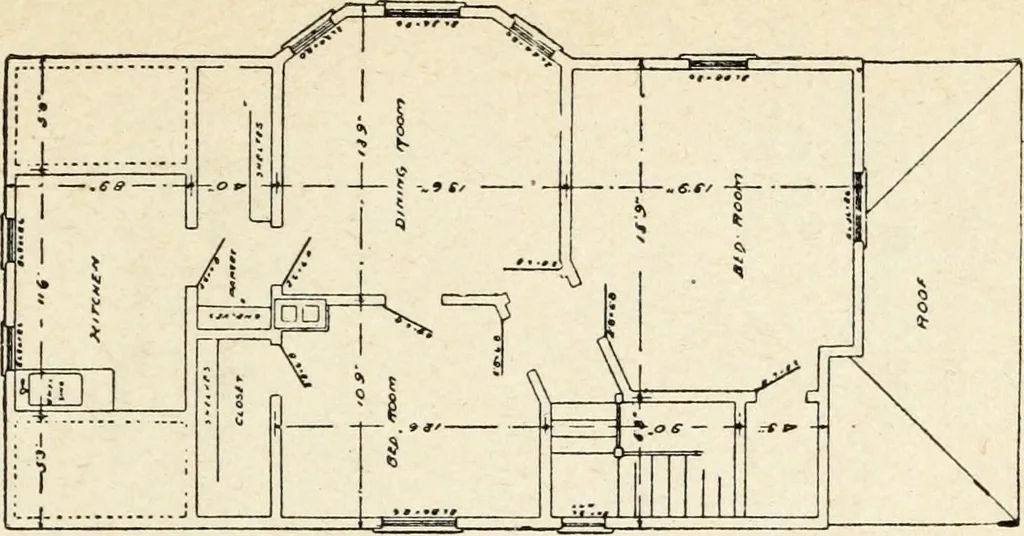 An illustration from Hodgson's low cost American homes; perspective views and floor plans of one hundred low and medium priced houses, 1905, leaf 194
