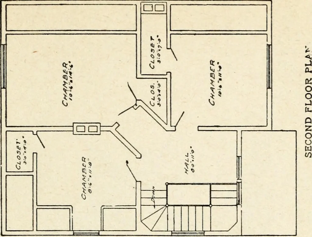 An illustration from Hodgson's low cost American homes; perspective views and floor plans of one hundred low and medium priced houses, 1905, leaf 198