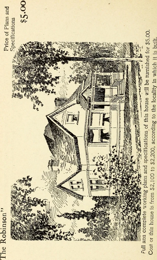 An illustration from Hodgson's low cost American homes; perspective views and floor plans of one hundred low and medium priced houses, 1905, leaf 211