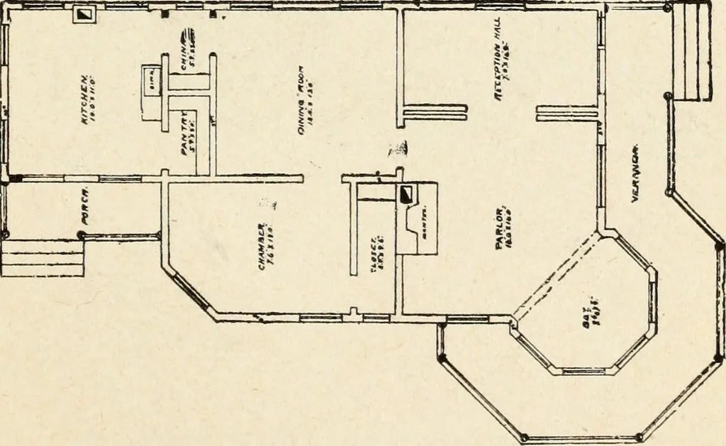 An illustration from Hodgson's low cost American homes; perspective views and floor plans of one hundred low and medium priced houses, 1905, leaf 216