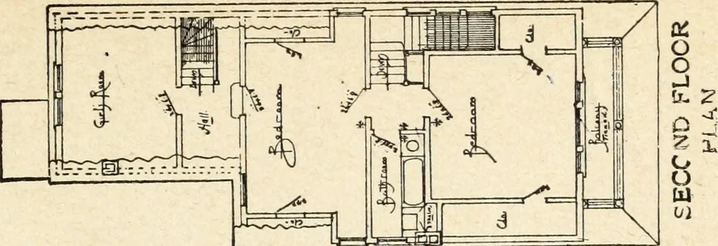 An illustration from Hodgson's low cost American homes; perspective views and floor plans of one hundred low and medium priced houses, 1905, leaf 222