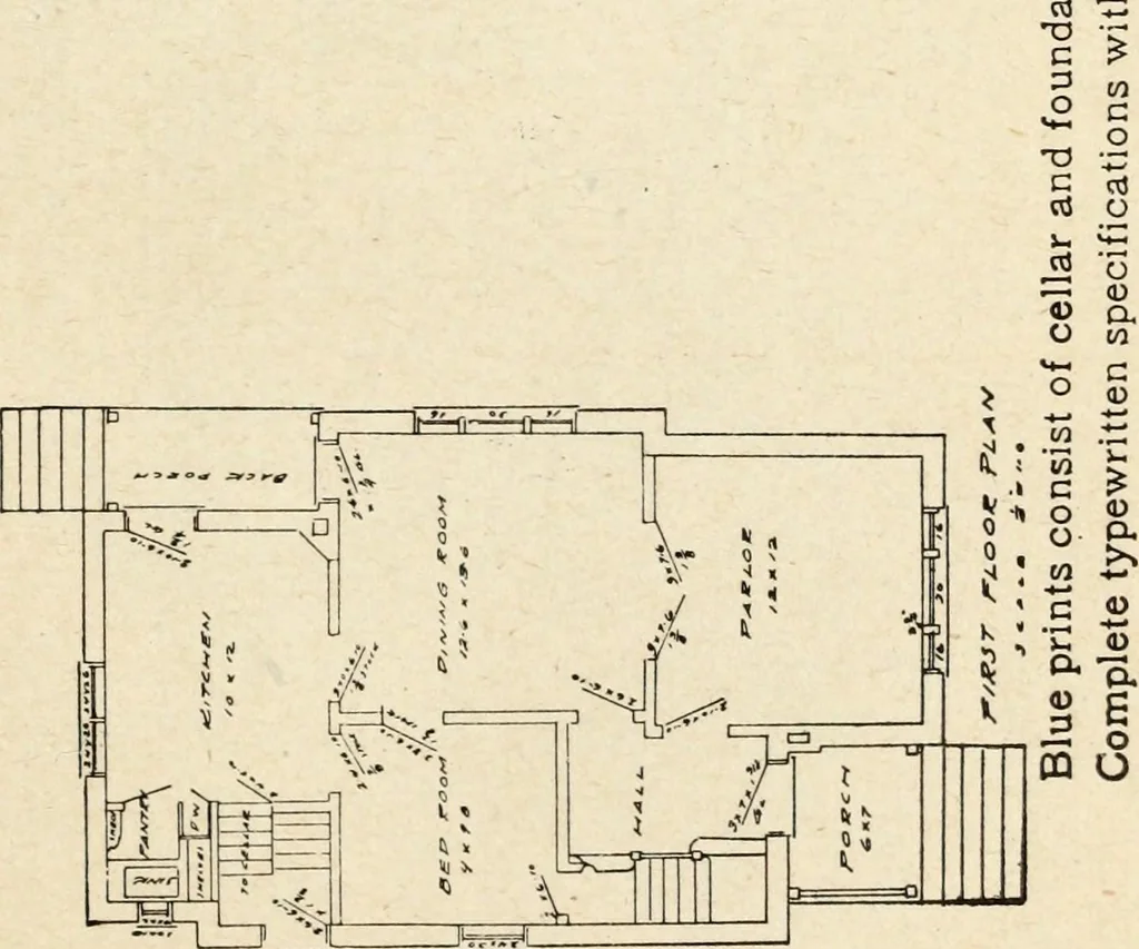 An illustration from Hodgson's low cost American homes; perspective views and floor plans of one hundred low and medium priced houses, 1905, leaf 226