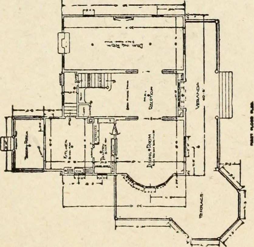 An illustration from Hodgson's low cost American homes; perspective views and floor plans of one hundred low and medium priced houses, 1905, leaf 228