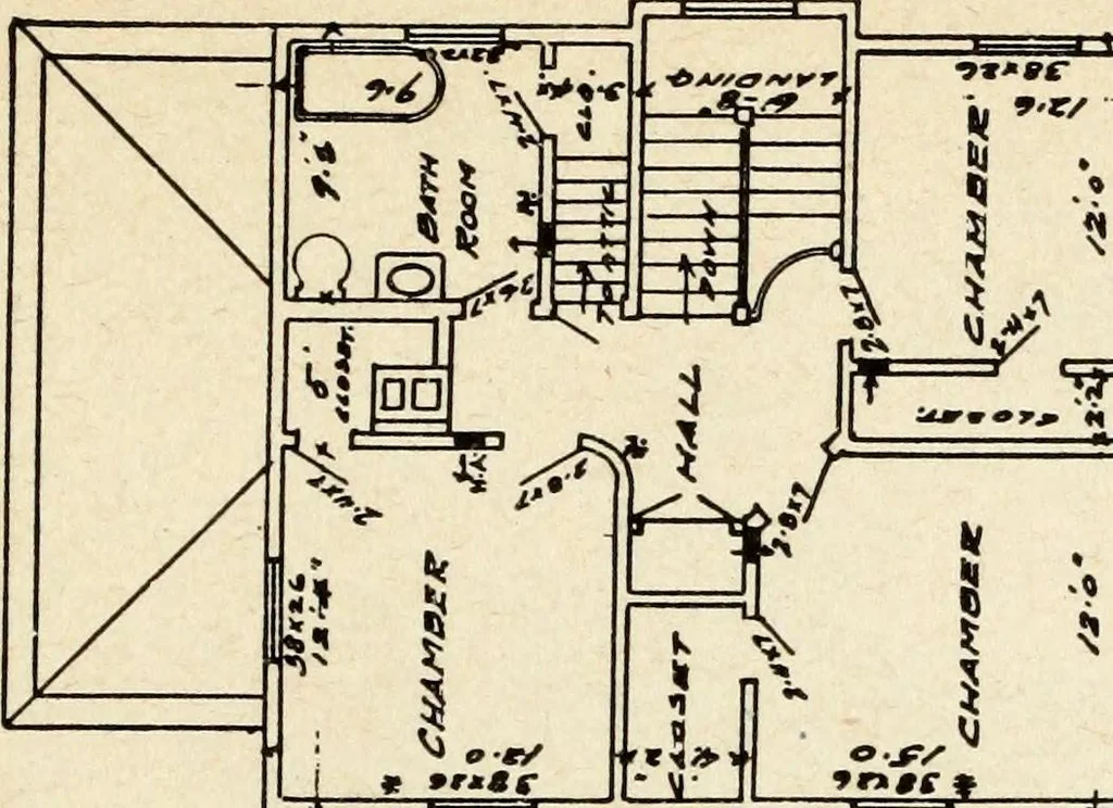 An illustration from Hodgson's low cost American homes; perspective views and floor plans of one hundred low and medium priced houses, 1905, leaf 230