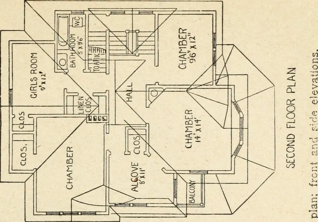 An illustration from Hodgson's low cost American homes; perspective views and floor plans of one hundred low and medium priced houses, 1905, leaf 238
