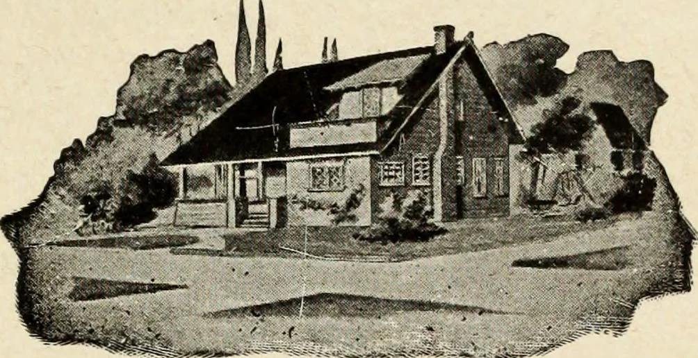 An illustration from Hodgson's low cost American homes; perspective views and floor plans of one hundred low and medium priced houses, 1905, leaf 252